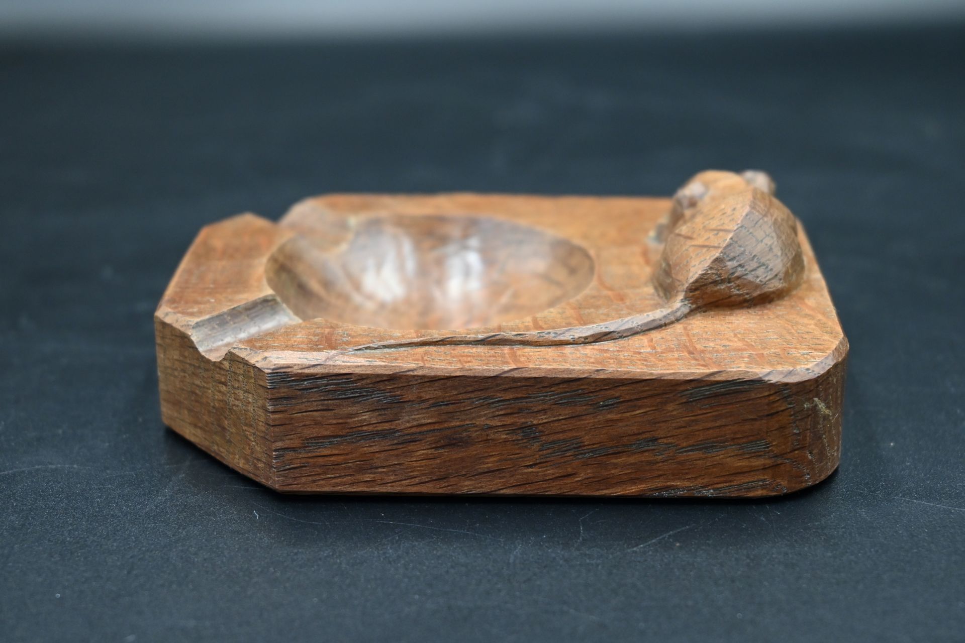 Mouseman - oak ashtray, canted rectangular form carved with a mouse signature, by the workshop of - Image 5 of 8