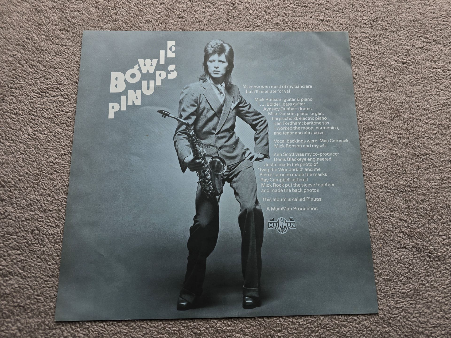 David Bowie Pinups Mainman Original UK Vinyl LP + Insert - Image 4 of 7