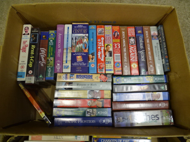 2 Boxes of VHS tapes, DVD'S and Blu-rays - Image 2 of 4