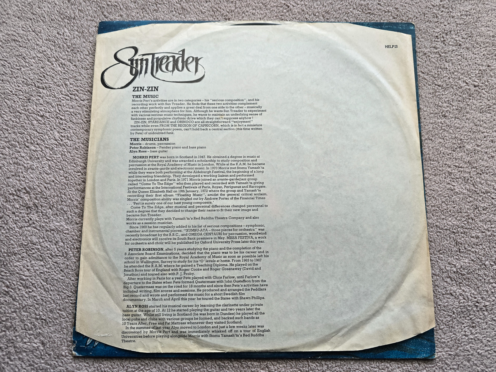 Sun Treader – Zin-Zin Mint UK Island Vinyl LP Jazz Rock Fusion - Image 3 of 5