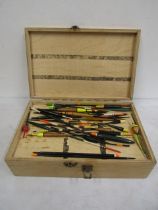 wooden fishing tackle box with contents
