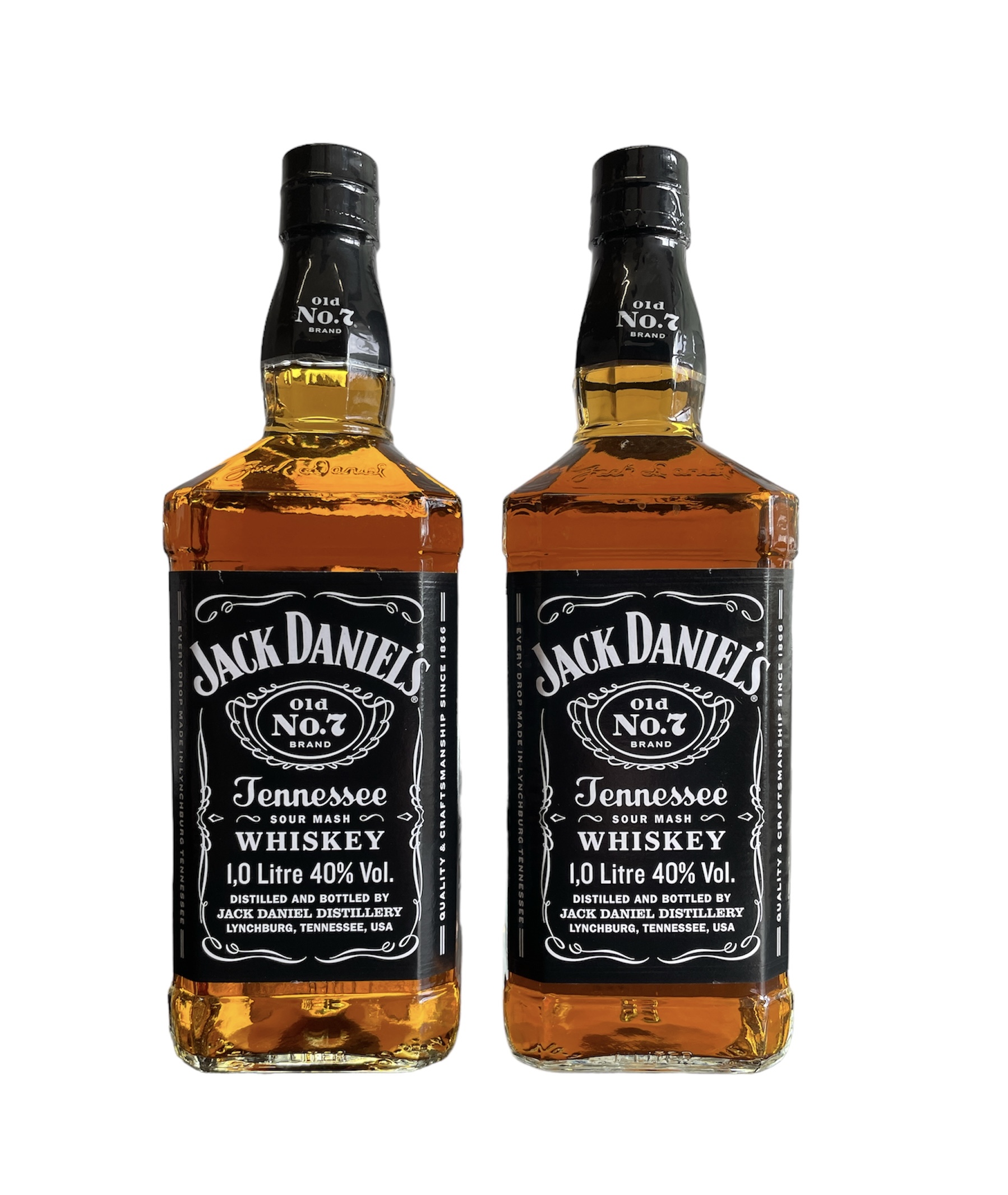 Two bottles of Jack Daniels 40%vol 1L