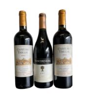 Three bottles of Shiraz and Syrah to include 2008 Chateau Trillol 14%vol 75cl X2 and one bottle of