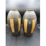 A pair Bretby vases 29cmH