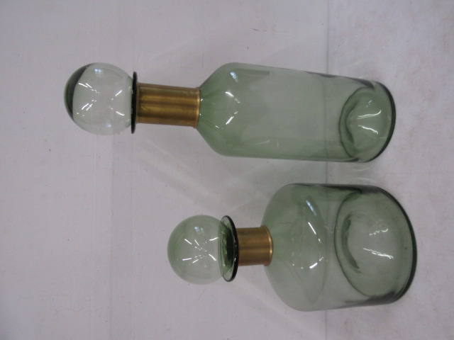 2 Large glass Apothecary bottles