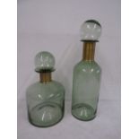 2 Large glass Apothecary bottles