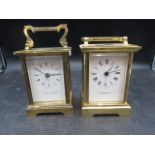 2 carriage clocks battery operated 12cmH