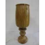 An alabaster/onyx hurricane style lamp 50cmH