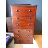 Mahogany miniature chest of drawers 28cmW 50cmH 19cmD