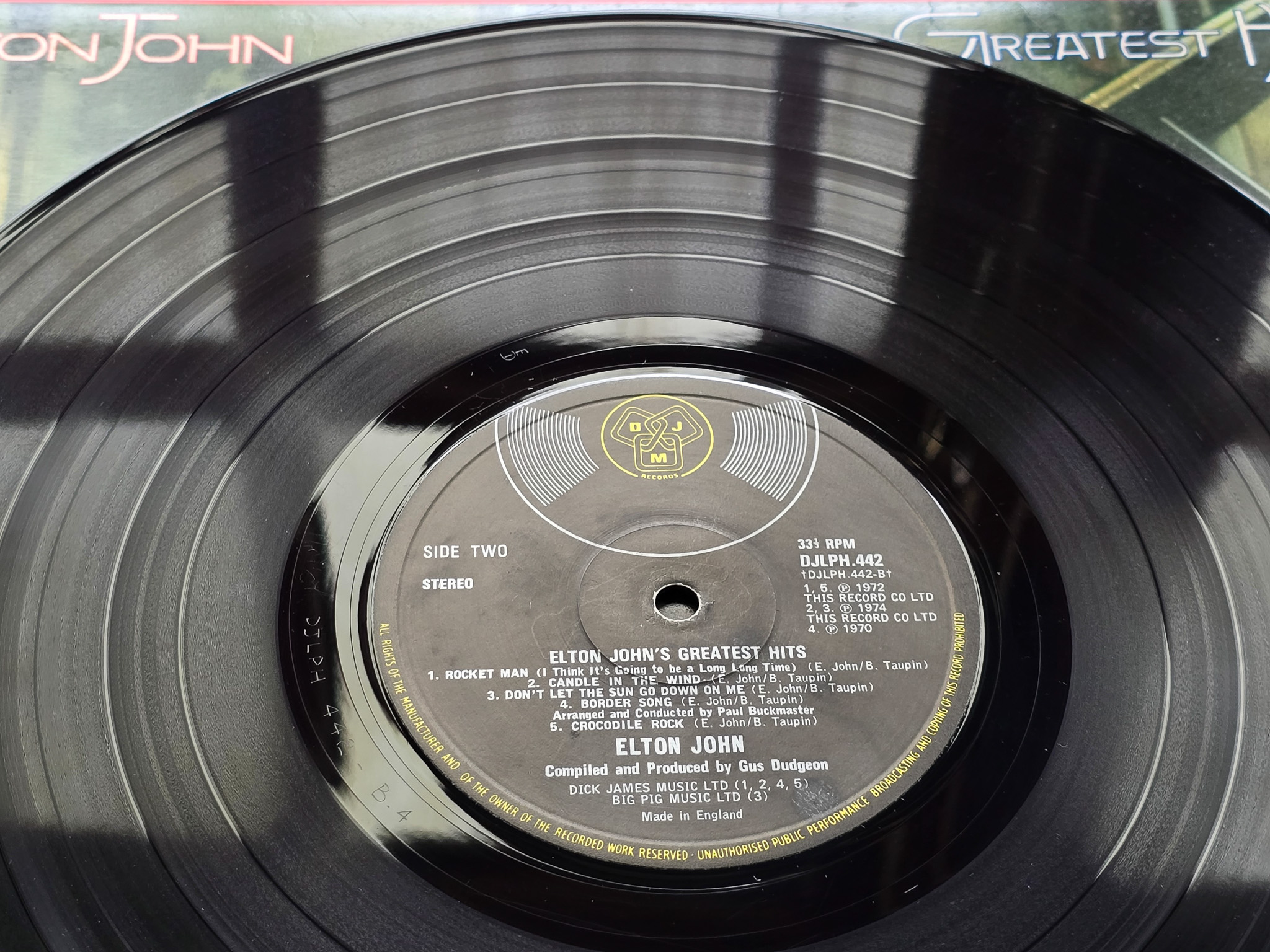 Elton John – Greatest Hits Red Splatter UK 1st issue vinyl LP - Image 9 of 9