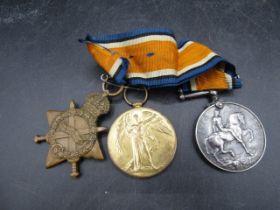 3 x WW1 medals inc 1914-15 star, BWM and Victory relating to 1160 DVR G.H ROBERTS RA/ RFA