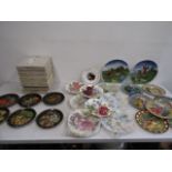 set 12 USSR picture plates, 2 hunting plates, Royal Doulton Red Rum plate etc