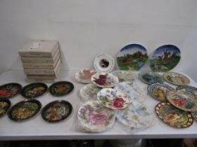 set 12 USSR picture plates, 2 hunting plates, Royal Doulton Red Rum plate etc