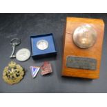 1939 star, RAF badge, Battle of Britain coin, Civil Defence Badge and Victory badge plus a part of a