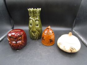 Sylvac onion pot, and honey, celery and owl money box