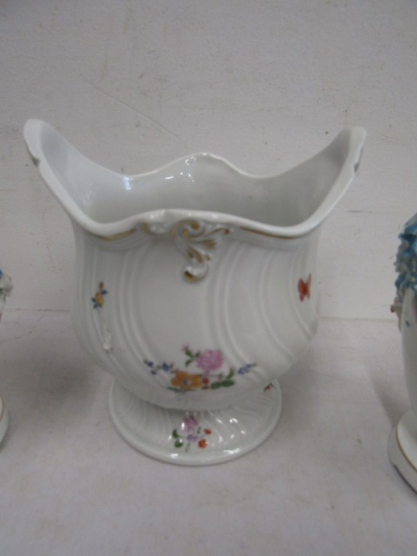 Tuscan part tea set, Pair vases, West German planter, 2 glass cake stands etc - Image 10 of 14