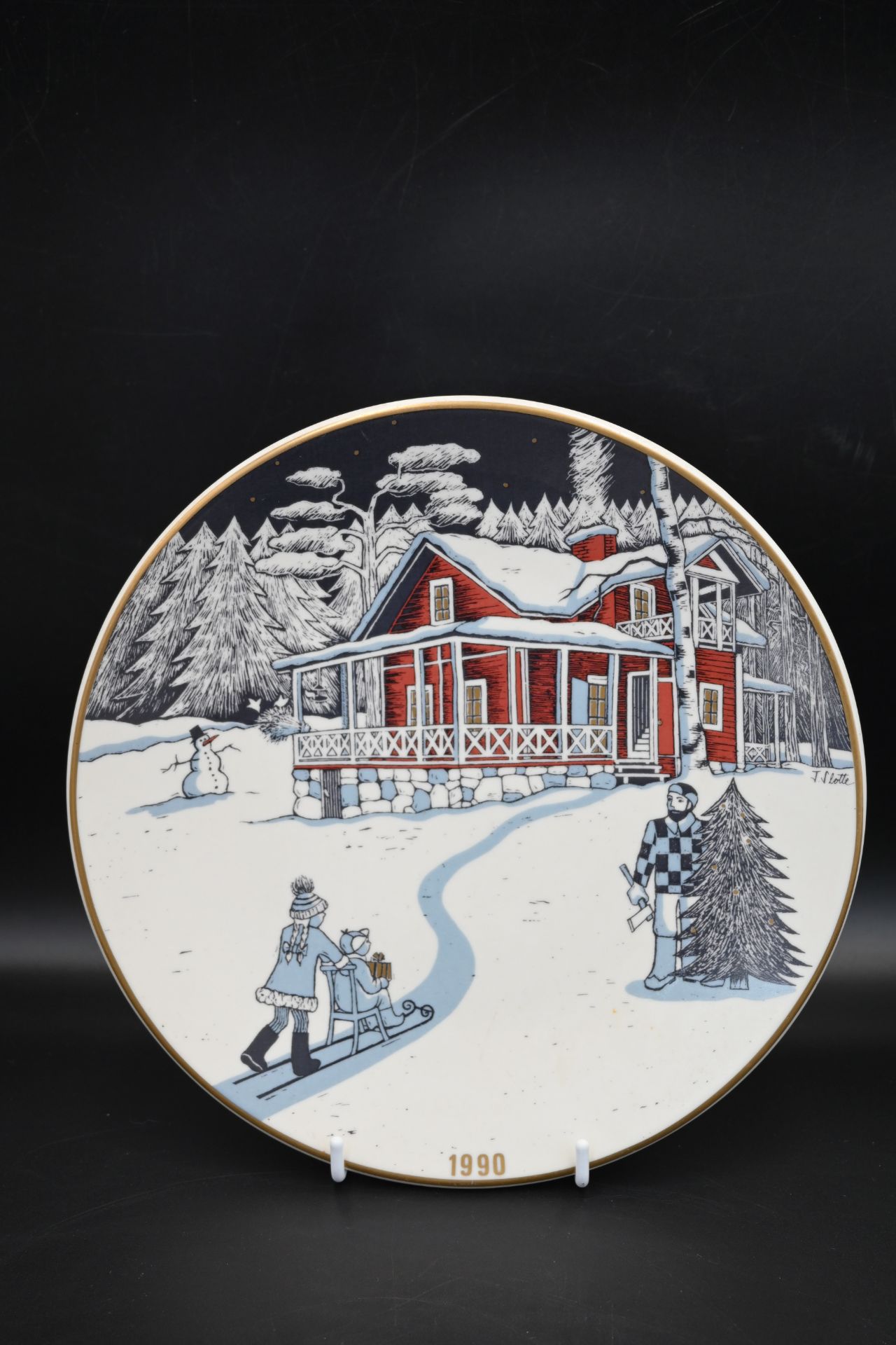 5 Arabia Finland Christmas plates for years 1985, 86, 87, 89 and 1990, each 22.5cm diam - Image 2 of 7