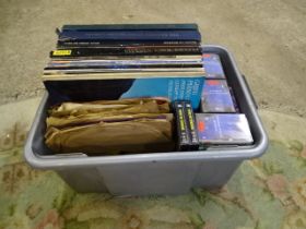 Tub of LP's, CD'S and cassette tapes