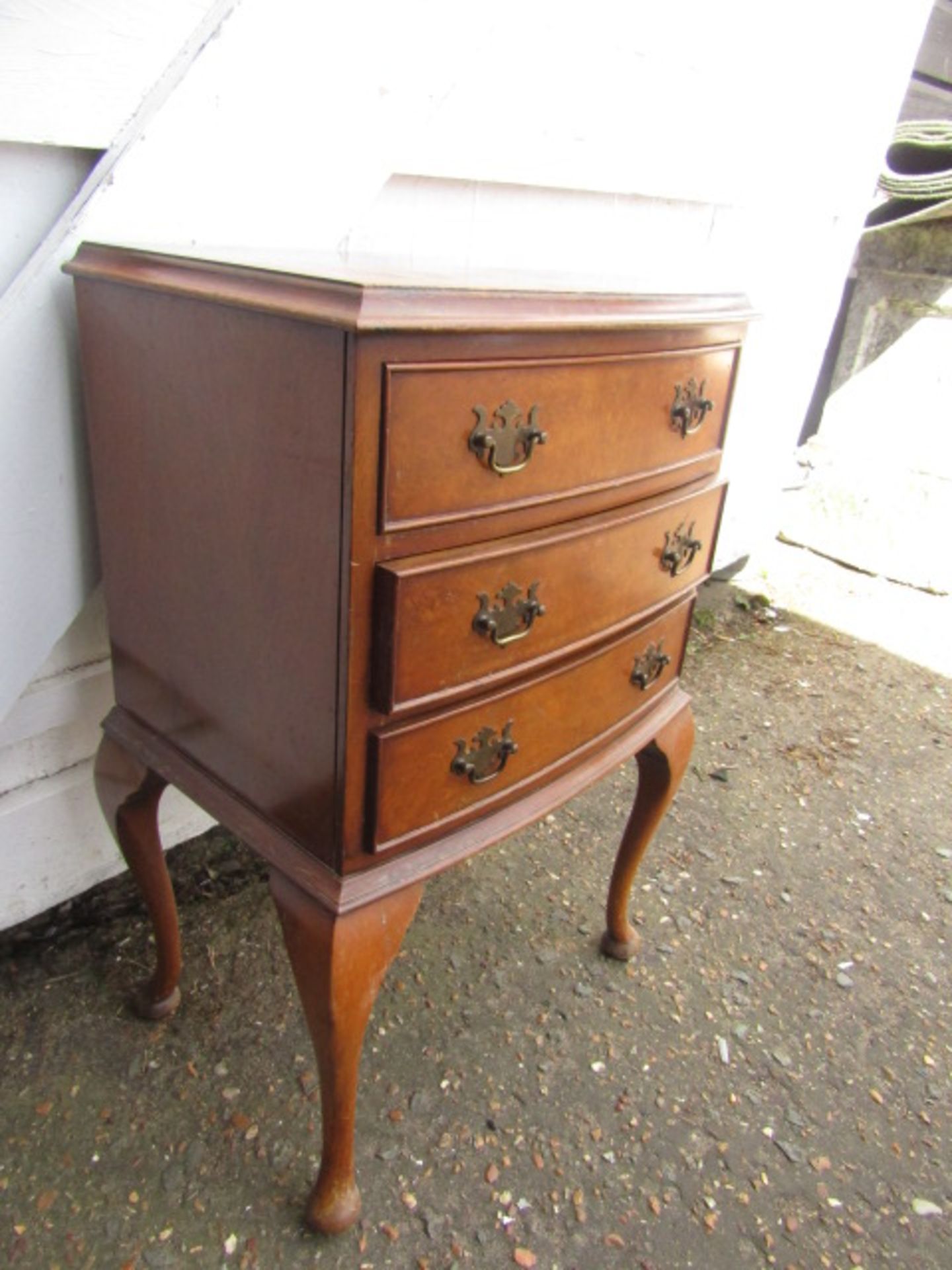 Burr walnut  chest on stand - Image 3 of 4