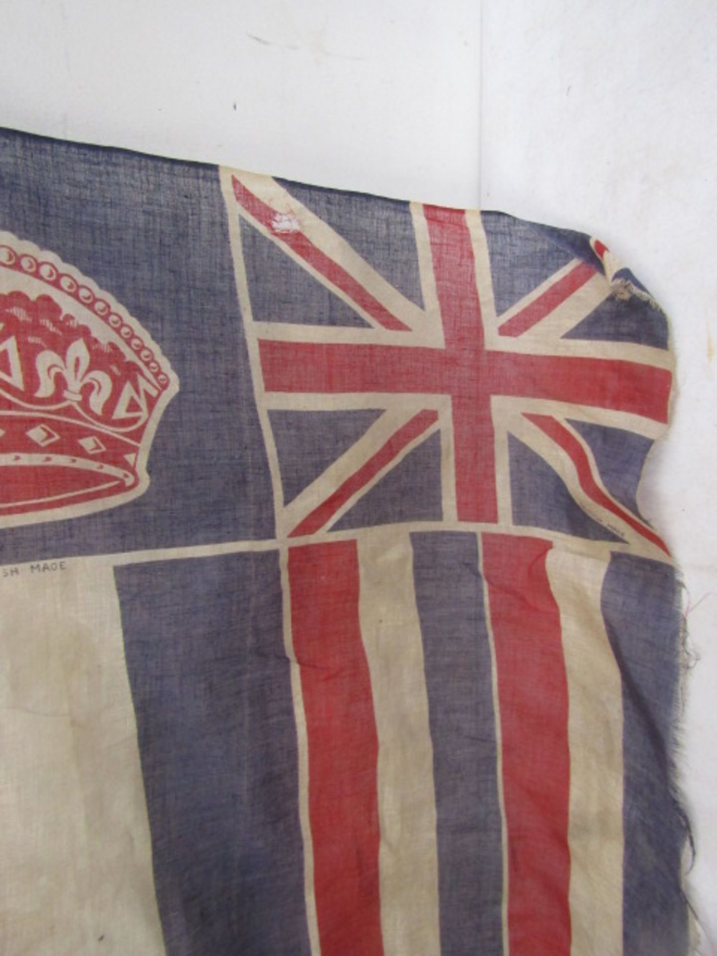 A vintage 'England Made' commemorative flag on pole - Image 5 of 5