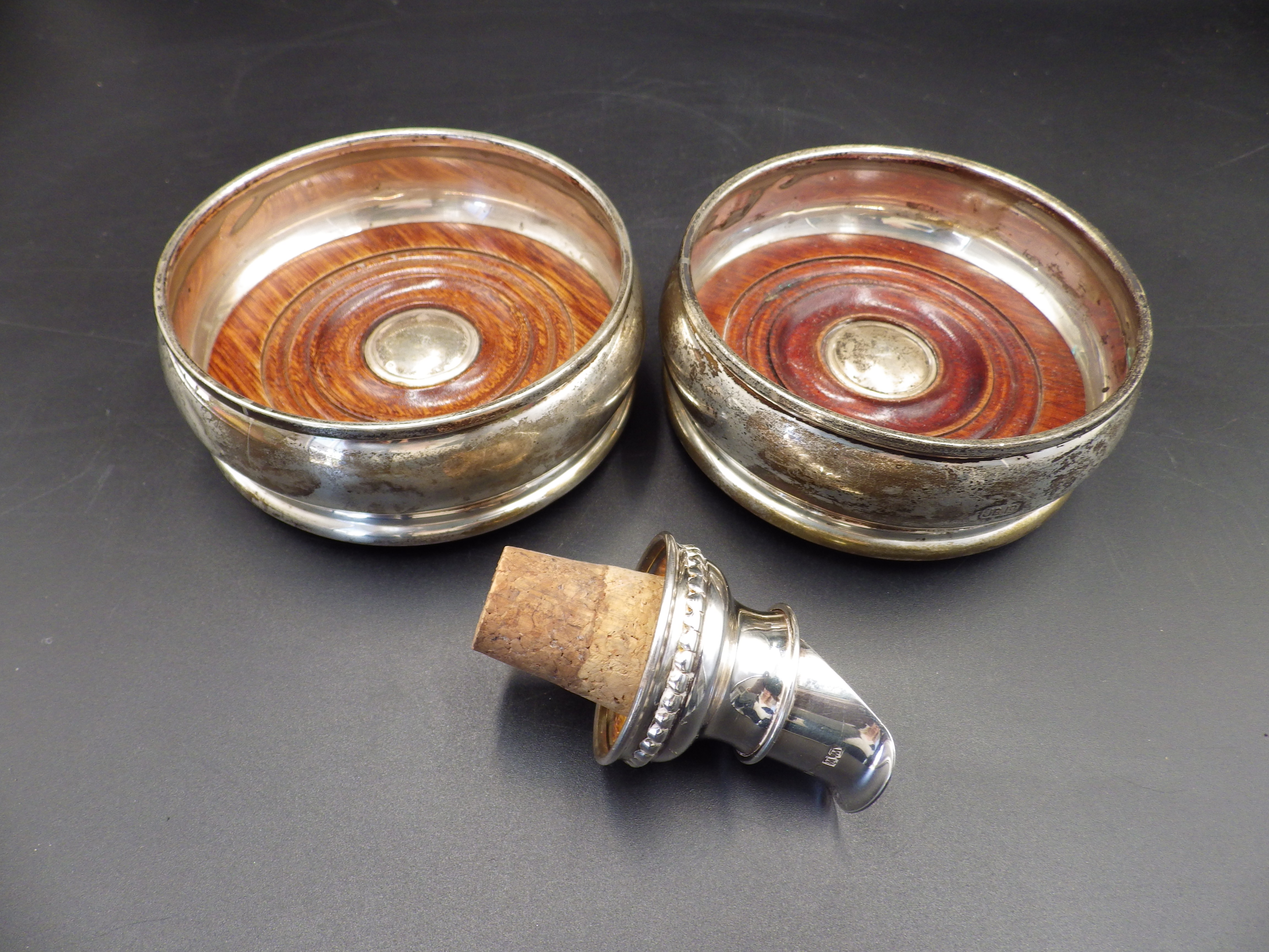 A pair of matching silver wine coasters - London 1997, by John Bull Ltd, a silver toast rack - - Image 4 of 4