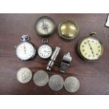 German compass, pocket watches and whistles plus Churchill crowns