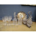 Decanters. glasses and tray