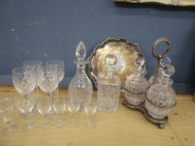 Decanters. glasses and tray
