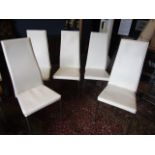 set 5 leather chairs with chrome legs
