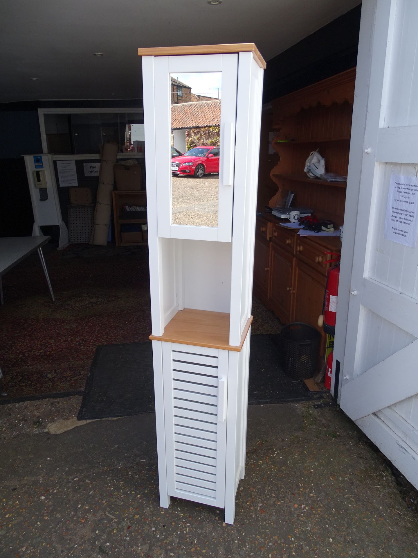 Tall bathroom storage unit H180cm W35cm D30cm approx