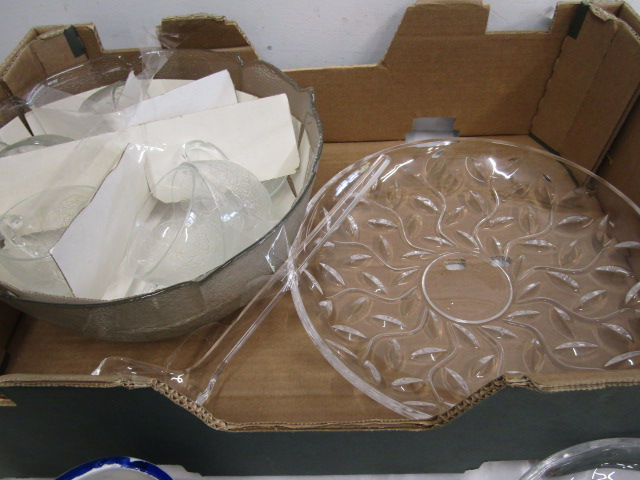 Dartington cake stand, punch set and glass fruit dish plus a ceramic watering van and candle holder - Image 4 of 4