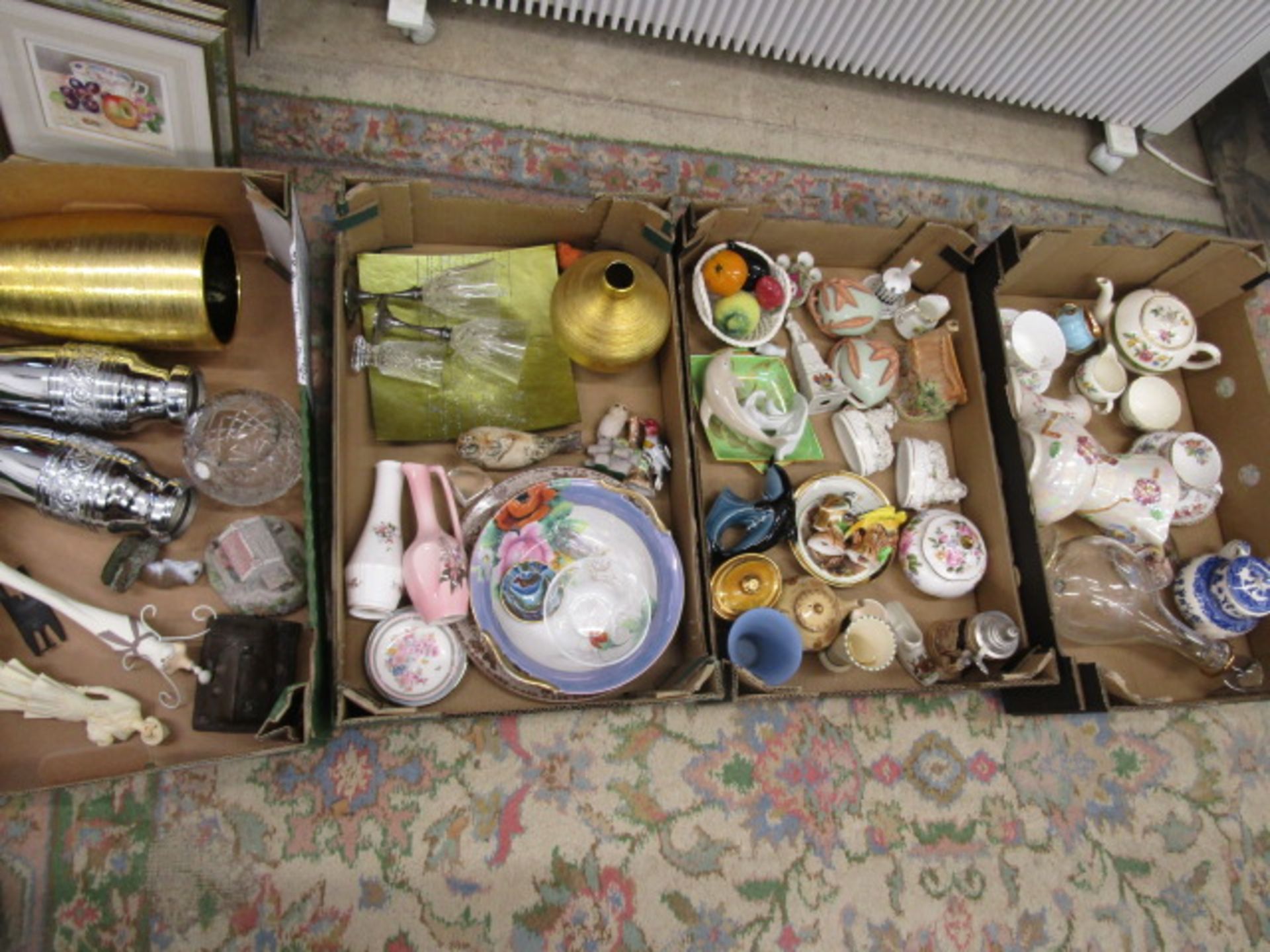 4 boxes various ceramics inc Royal Albert, Wade, Poole etc etc