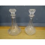 2 Cut glass decanters