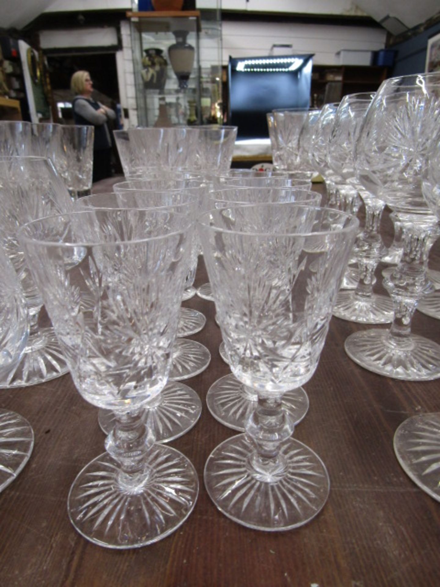 A suite Edinburgh crystal glasses, a decanter and 2 jugs, some part sets - Image 15 of 28