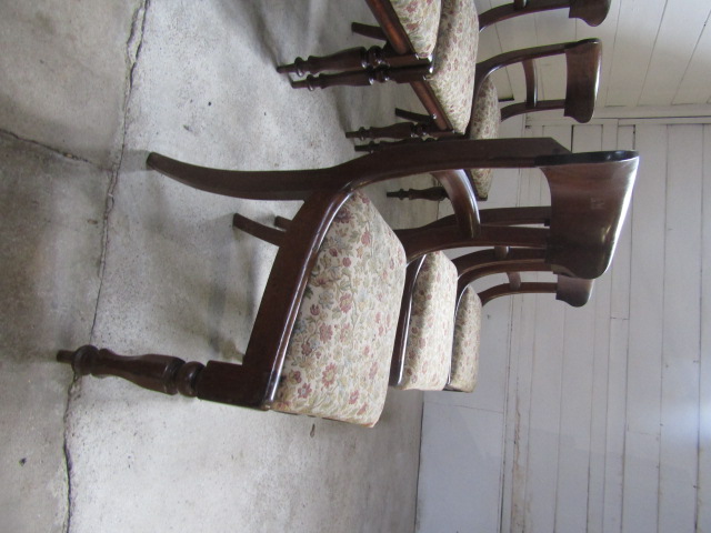 set 6 chairs with upholstered seats - Image 3 of 5