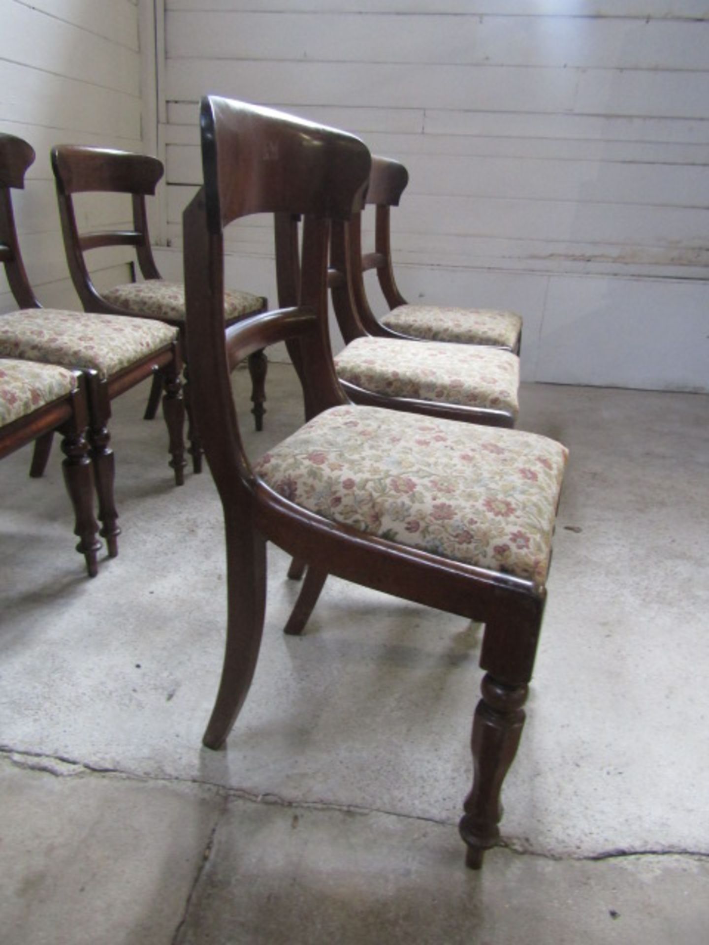 set 6 chairs with upholstered seats - Image 3 of 5