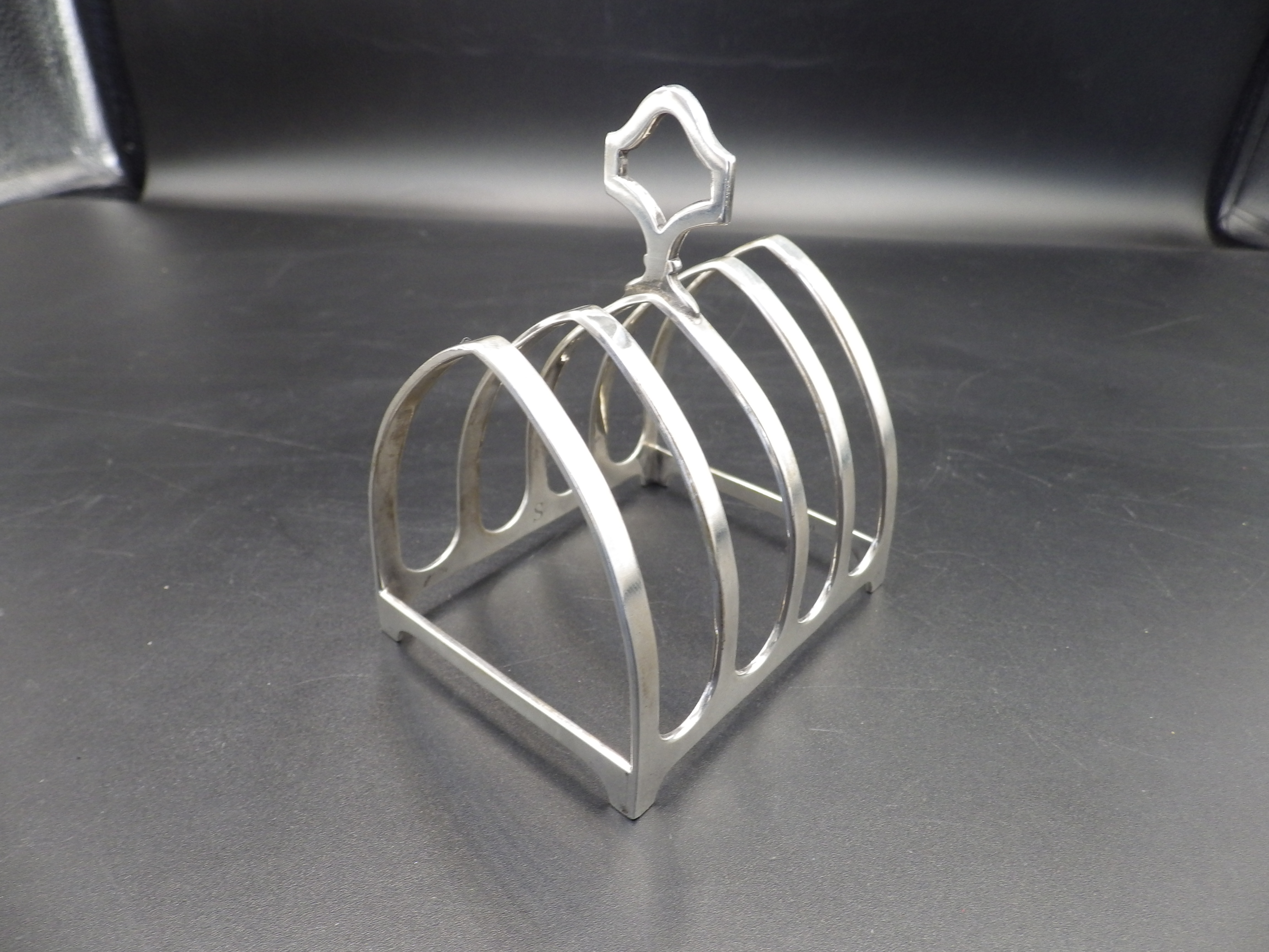 A pair of matching silver wine coasters - London 1997, by John Bull Ltd, a silver toast rack - - Image 3 of 4