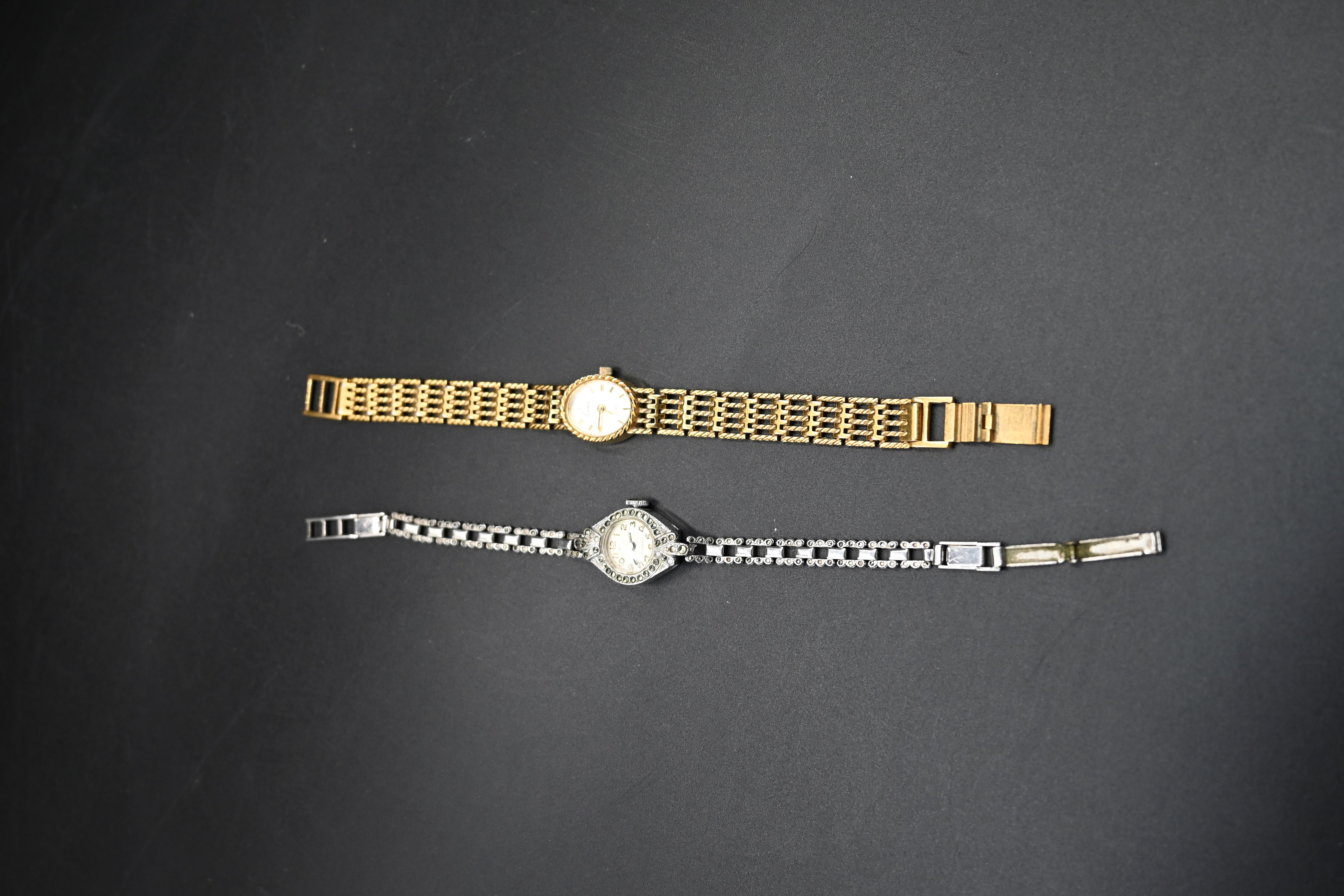 Smiths 5 jewels ladies marcasite art deco styly cocktail watch together with a Limit quartz watch - Image 2 of 2