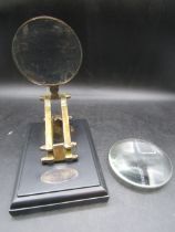 Kelvin & Hughes magnifying glass on stand along with another lens