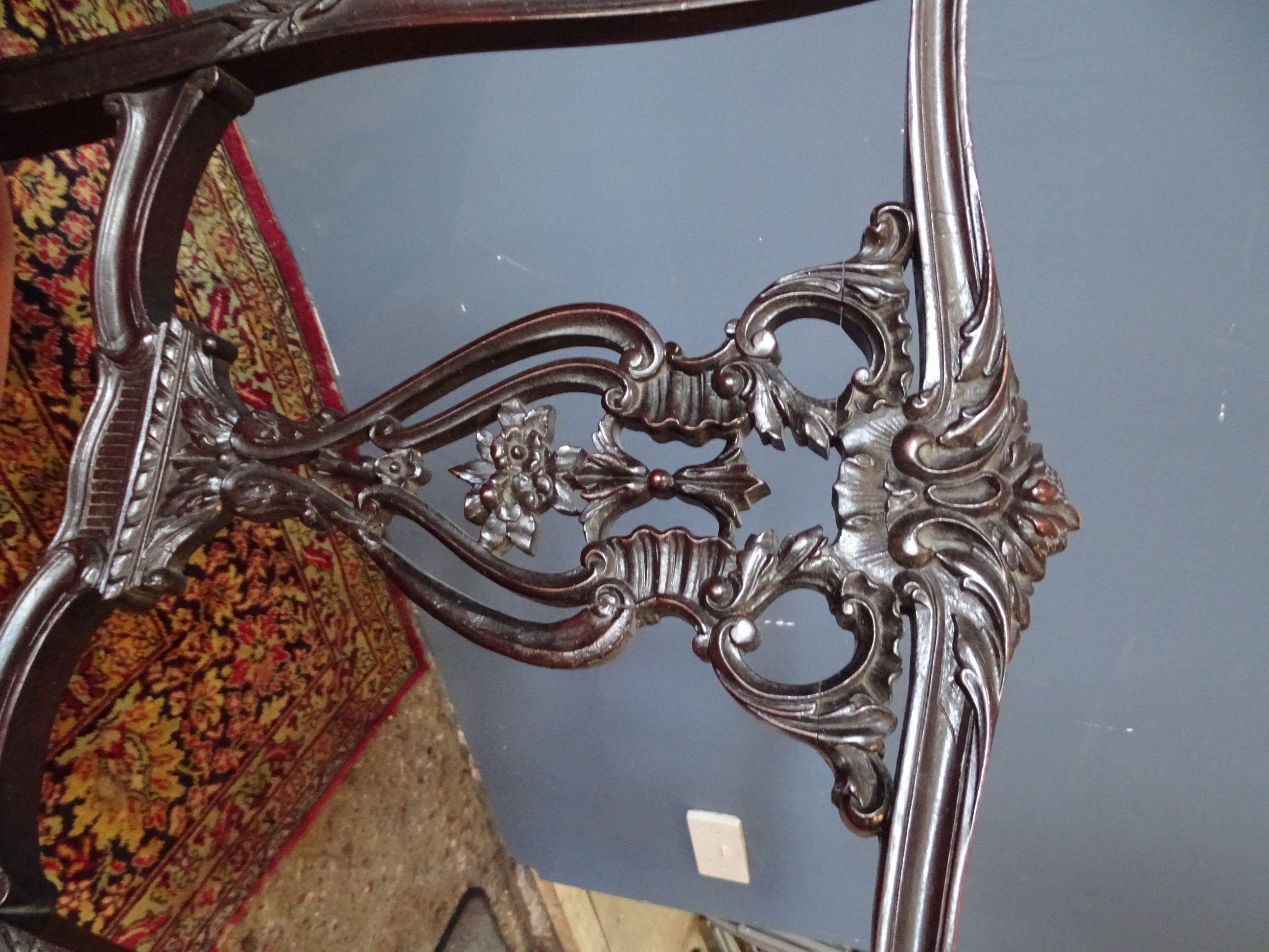 Edwardian mahogany open arm chair - Image 3 of 3