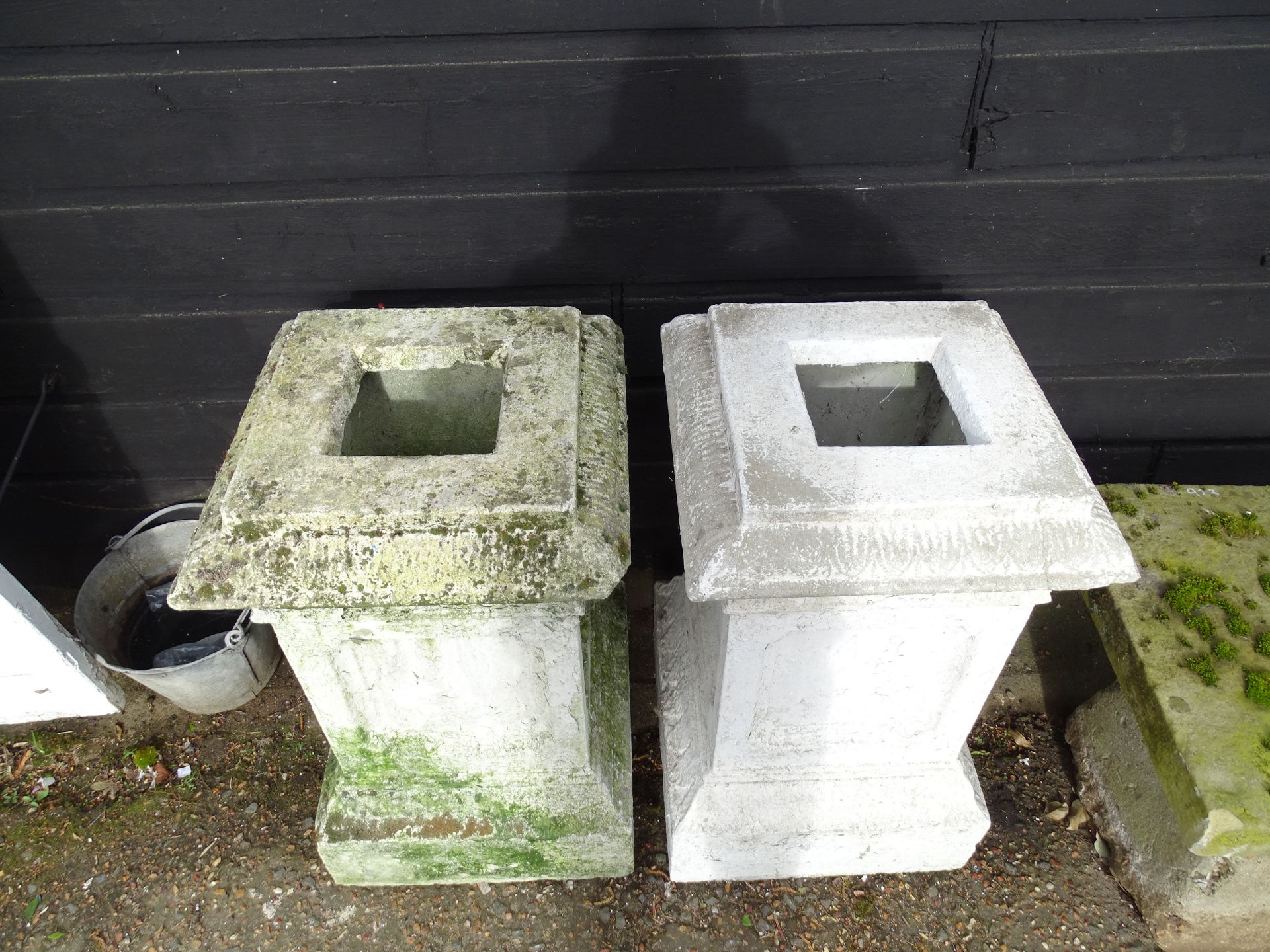 2 Large concrete garden plinths H90cm approx - Image 2 of 2