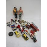 2 action figures and die cast vehicles inc Tonka