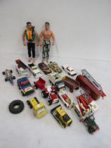 2 action figures and die cast vehicles inc Tonka
