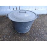 Apex galvanised pot with lid