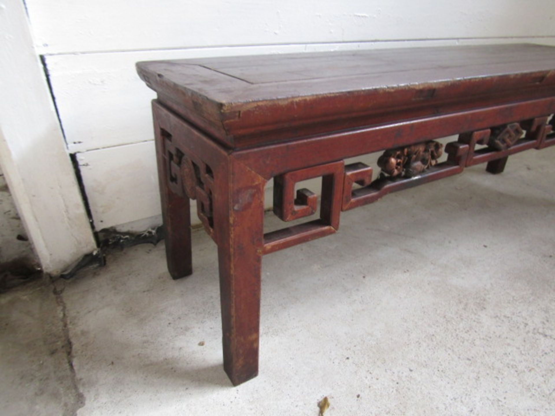 Chinese hardwood bench 112x 33cm 40 cm H - Image 2 of 3