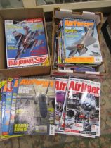 2 boxes aircraft magazines- airliner world and Air International