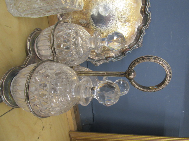 Decanters. glasses and tray - Image 2 of 4