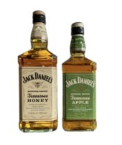 Two bottles of Jack Daniels to include: Jennessee 35%vol 1L Apple 35%vol 70cl