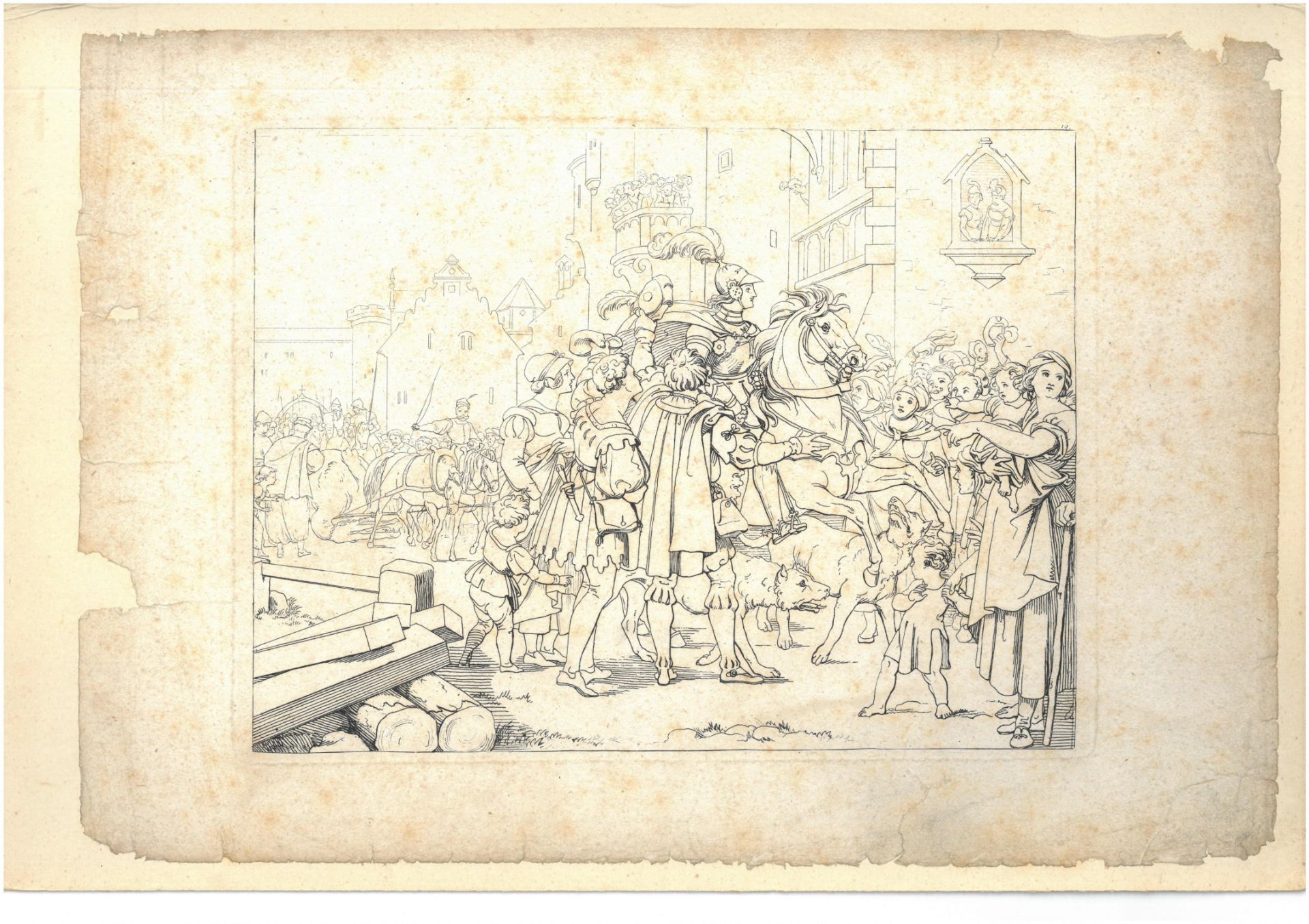A portfolio of black and white illustration plates depicting the story of "Bolla" (possibly)  the - Image 15 of 18