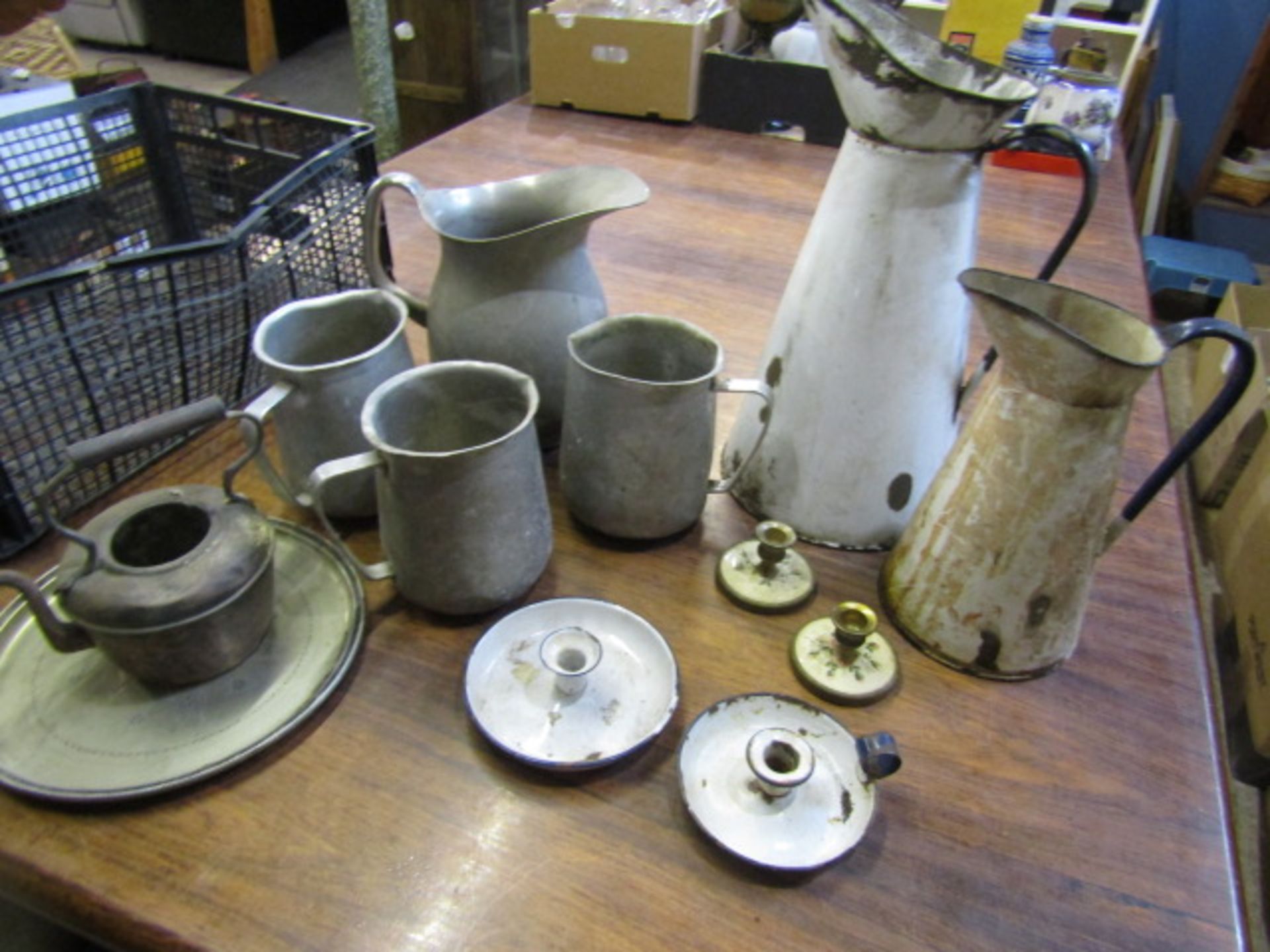 Enamel ware and metal jugs
